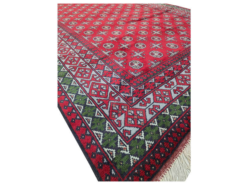 Top Quality Afghan Bukhara Handmade Carpet - 298 x 195 CM