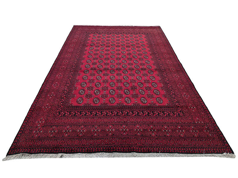 Fine Quality Red Afghan Handmade Carpet - 293 x 205 CM