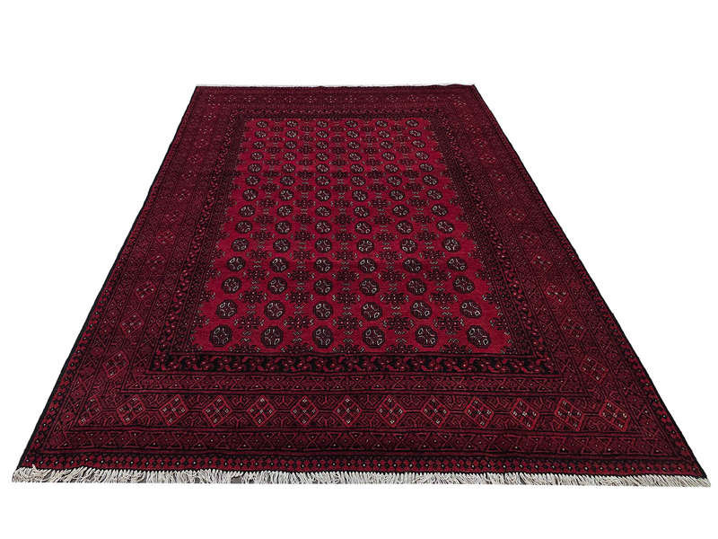 Fine Quality Red Afghan Handmade Carpet - 293 x 205 CM