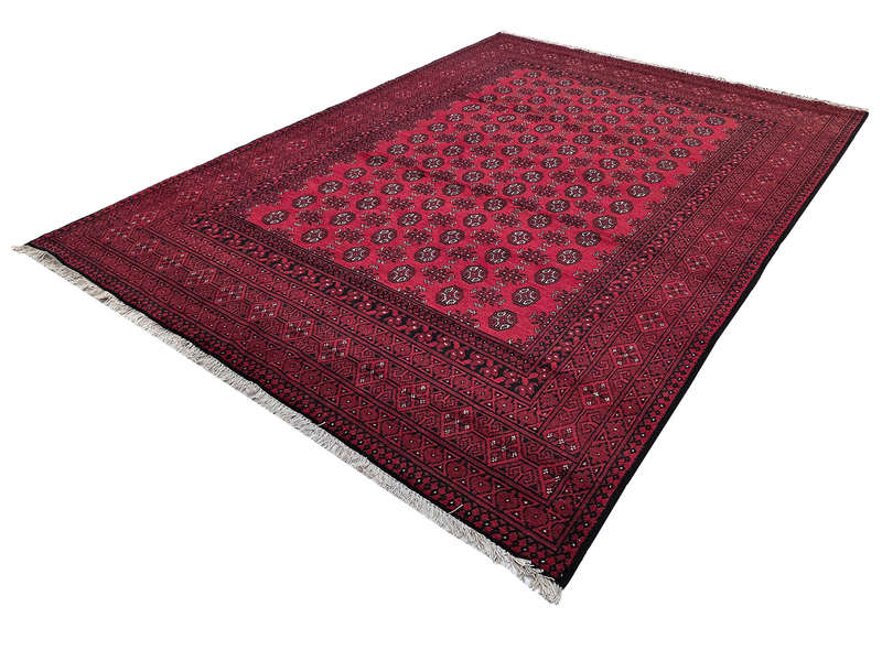 Fine Quality Red Afghan Handmade Carpet - 293 x 205 CM