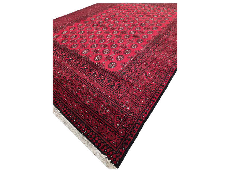 Fine Quality Red Afghan Handmade Carpet - 293 x 205 CM