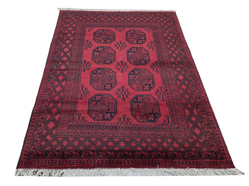 Beautiful Red Afghan Handmade Carpet - 200 x 152 CM