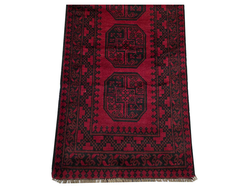 Beautiful Red Afghan Elephant Foot Runner - 589 x 77 CM