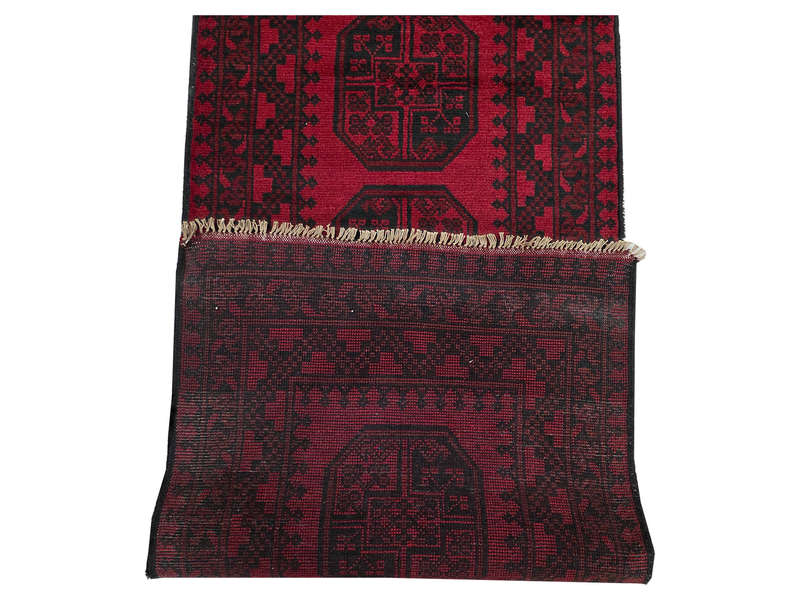 Beautiful Red Afghan Elephant Foot Runner - 589 x 77 CM