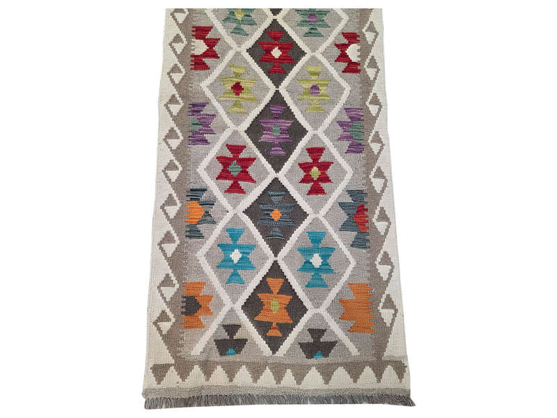 4 Meter Afghan Natural Kilim Runner 395 x 81 CM
