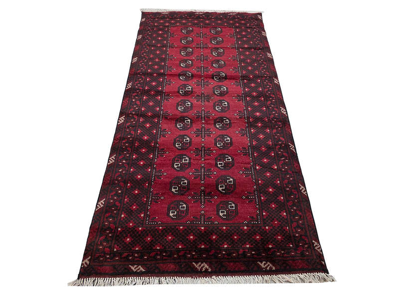 Red Afghan Handmade Runner - 197 x 98 CM