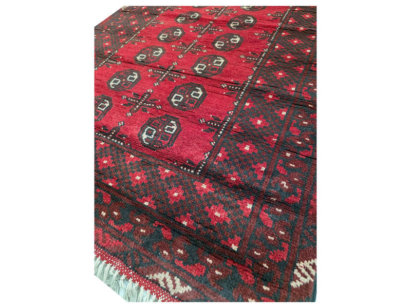 Red Afghan Handmade Runner - 197 x 98 CM