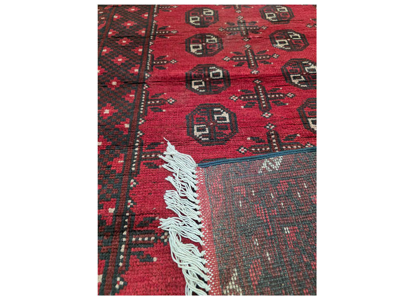 Red Afghan Handmade Runner - 197 x 98 CM
