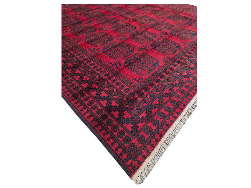 Fine Quality Red Afghan Handmade Carpet - 340 x 249 CM