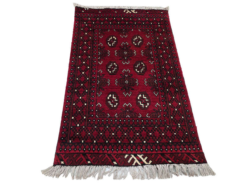 Fine Quality Red Afghan Carpet - 120 x 74 CM