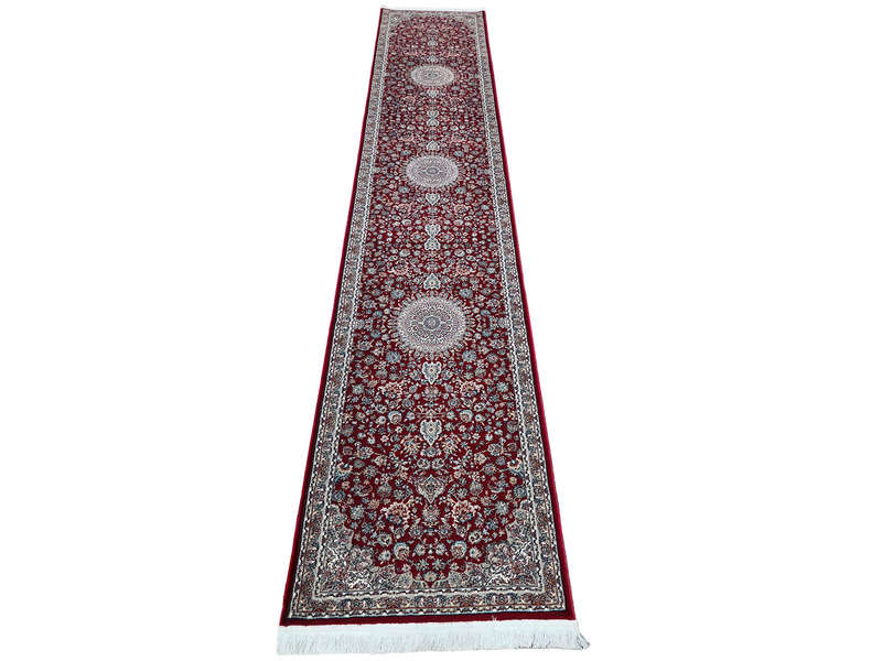 4 Meter Red Machine Made Runner- 400 x 80 CM
