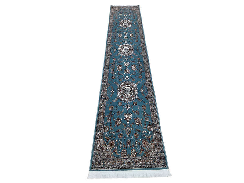 High Quality Blue Machine Made Runner- 400 x 80 CM