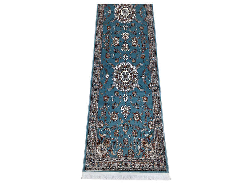 High Quality Blue Machine Made Runner- 400 x 80 CM