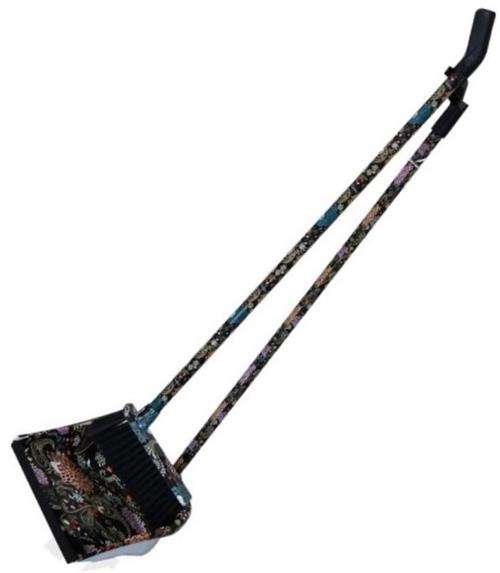 Totally Long Broom and Stand Up Dustpan Set Black