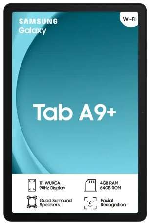 The Samsung Galaxy Tab A9+ features a sleek