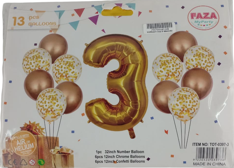 Casey 13pc Gold and White Balloon Set Nr.3