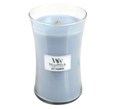Woodwick Soft Chambray Large Jar Retail Box No