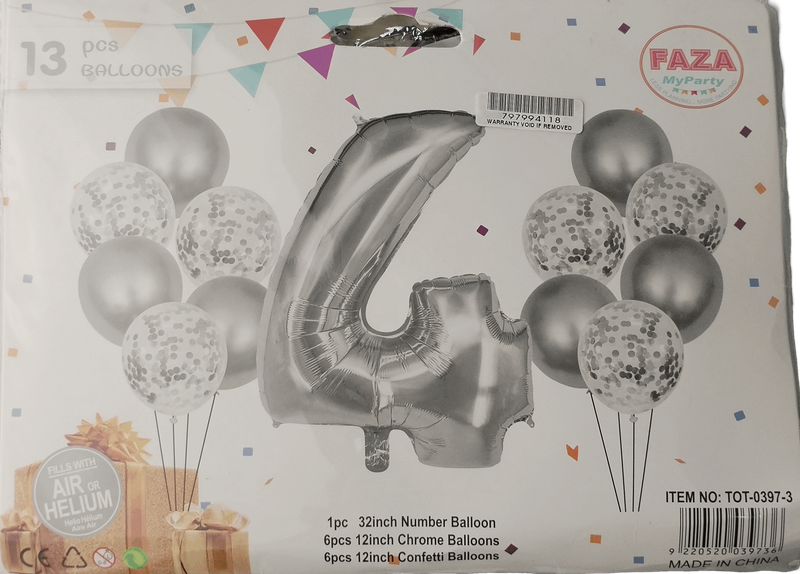 Casey 13pc Silver and White Balloon Set Nr.4