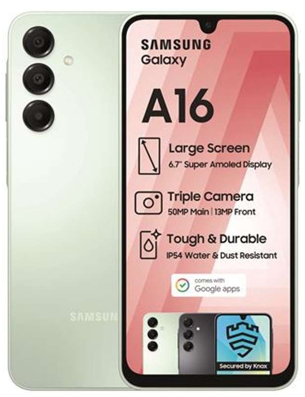 The Samsung Galaxy A16 features a vibrant 6.7