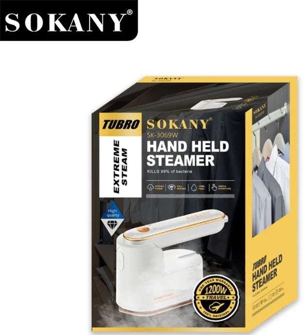 The Portable 1200W Handheld Steamer delivers