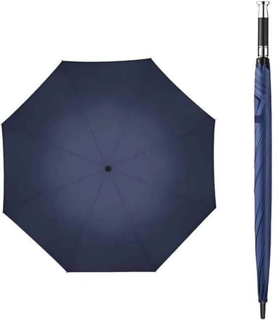 Casey Handheld Large Navy Blue Umbrella