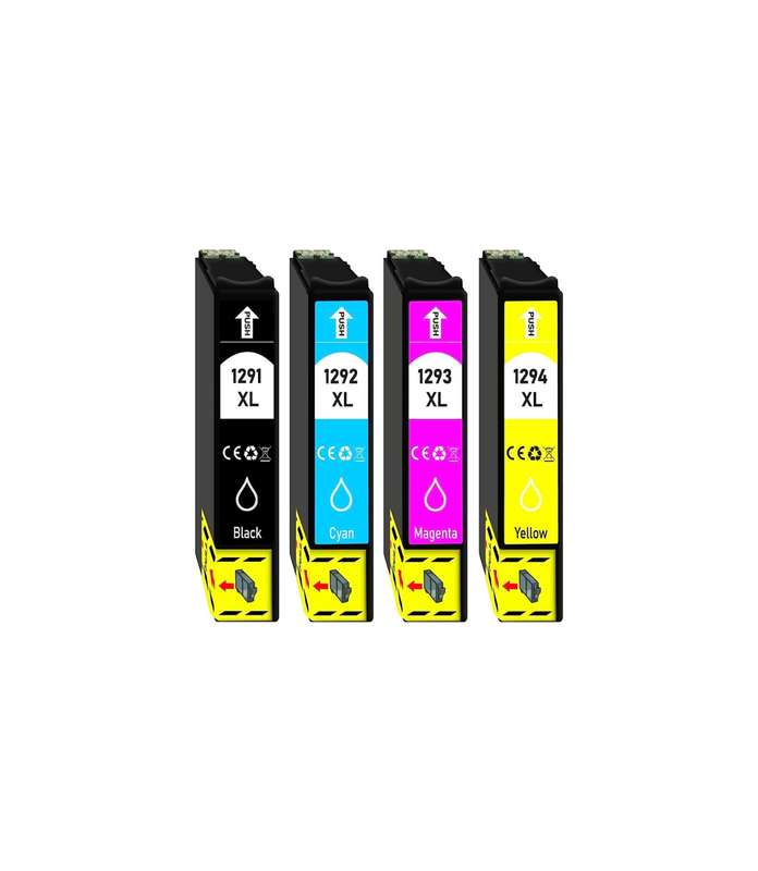 Compatible Epson T1291/T1292/T1293/T1294 ink cartridge combo set- B/C/M/
