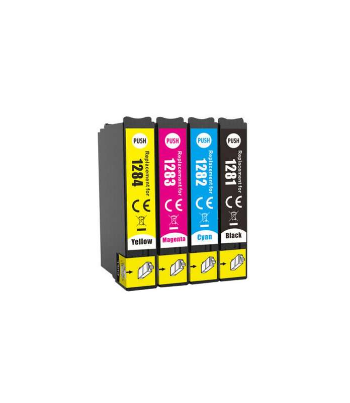 Compatible Epson T1281/T1282/T1283/T1284 ink cartridge combo set- B/C/M/