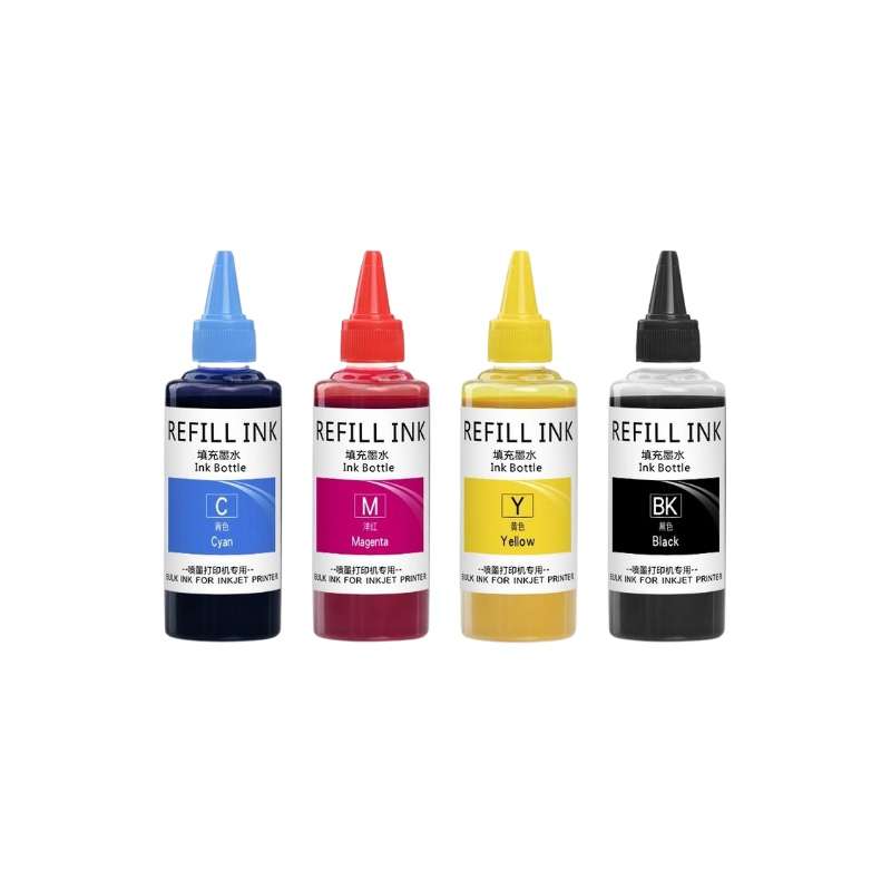 Compatible Refill Universal Ink Bottle Black,Cyan,Magenta,Yellow Combo (100ML)