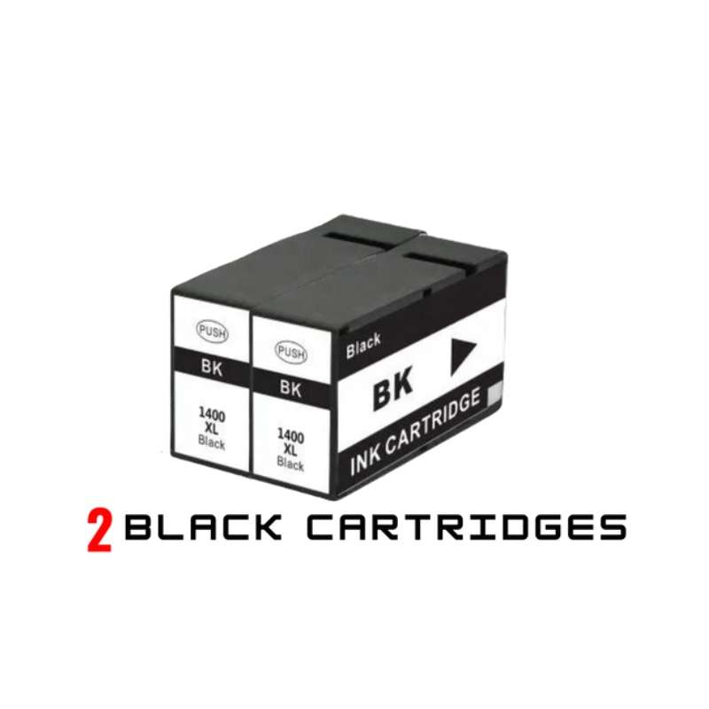 Compatible Canon 1400XL Ink Cartridge Black Combo X2