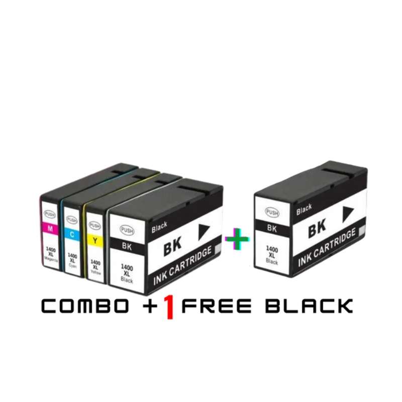 Compatible Canon 1400XL Ink Cartridge Combo +1 Black