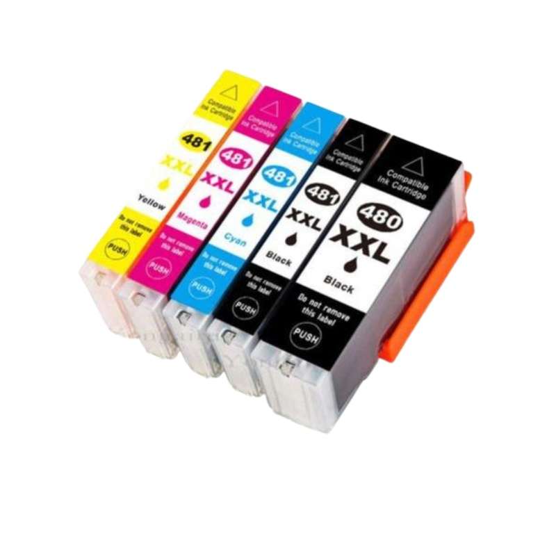 Compatible Canon 480XL/481XL Ink Cartridge Black,Cyan,Magenta,Yellow Combo