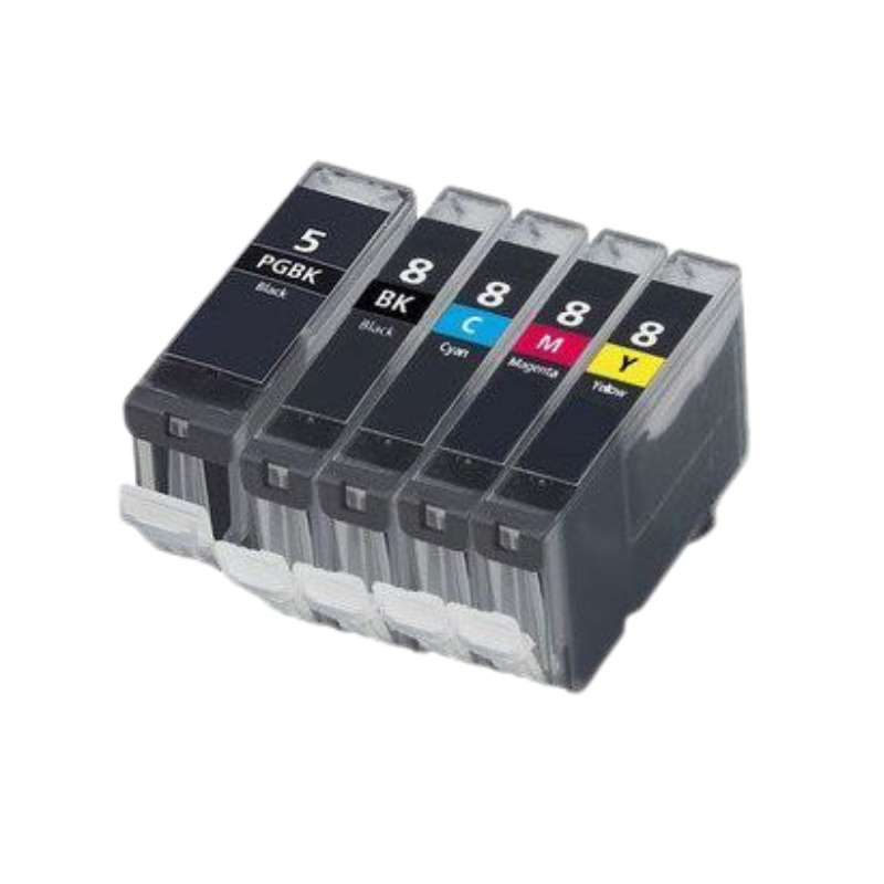 Compatible Canon 5/8 Ink Cartridge Black,Cyan,Magenta,Yellow Combo