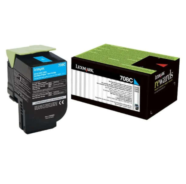 Original LEXMARK 708C CS310 / CS410 / CS510 Cyan Return Program Toner Cartridge