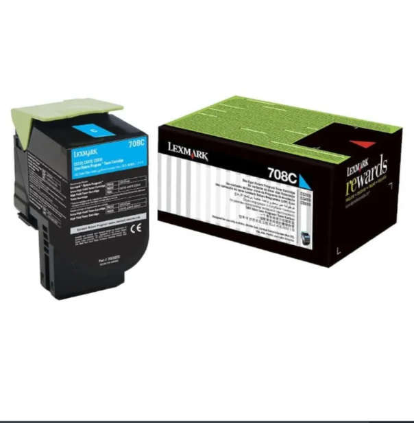 Original LEXMARK 708HCE CS310 / CS410 / CS510 Cyan High Yield Toner Cartridge