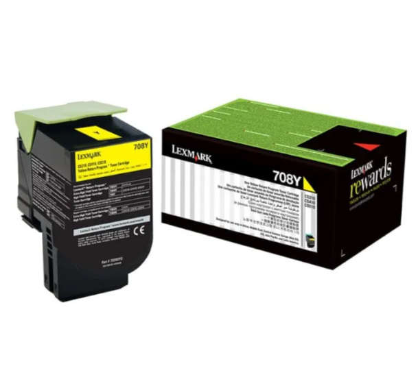 Original LEXMARK 708HYE CS310 / CS410 / CS510 Yellow High Yield Toner Cartridge