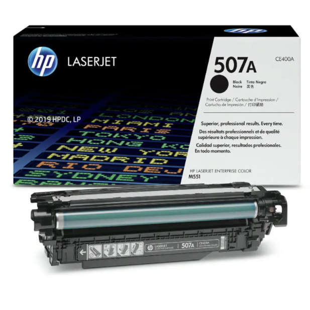 Original HP # 507 LASERJET ENTERPRISE 500 COLOR M551 BLACK PRINT CARTRIDGE.