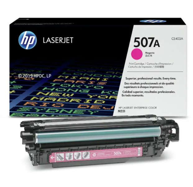 Original HP # 507LASERJET ENTERPRISE 500 COLOR M551 MAGENTA PRINT CARTRIDGE.
