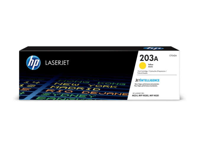 Original HP # 203A Original Yellow LaserJet Toner Cartridge - LJ Pro M254/MFP 281