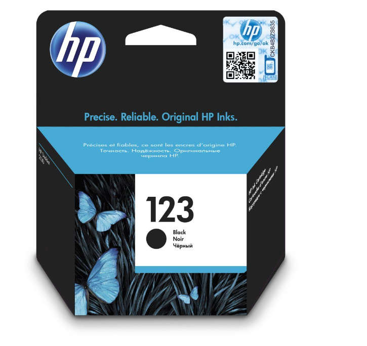 Original HP # 123 BLACK ORIGINAL INK CARTRIDGE DESKJET 2130/2620/2630/2632/3639
