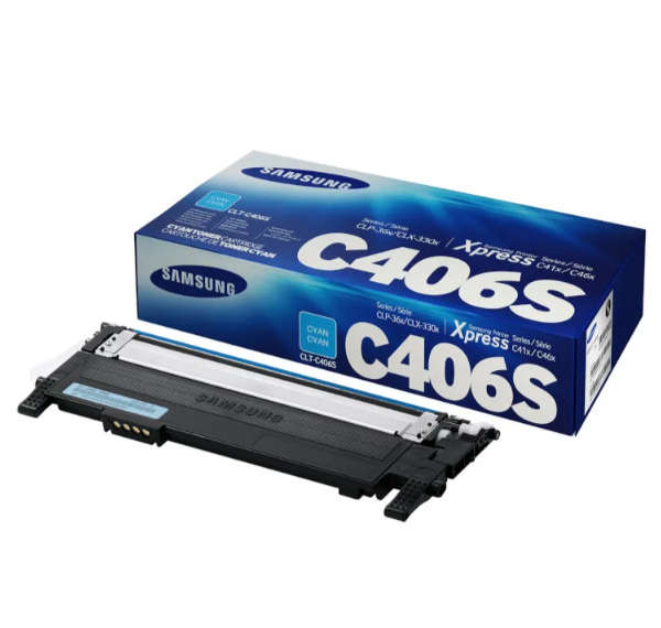Original Samsung CLT-C406S Cyan Toner Cartridge