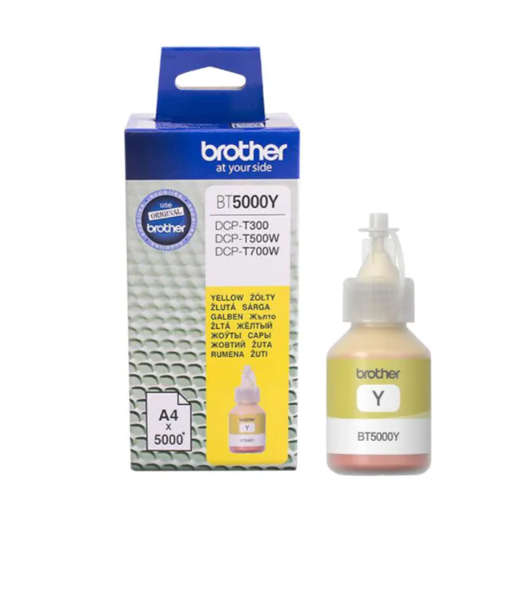 Original BROTHER BT5000 YELLOW INK FOR DCPT500W DCPT710W MFCJ910DW (5000 PAGE YEILD)