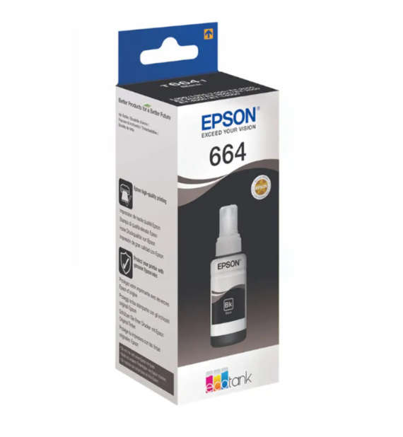 Original EPSON T6641 BLACK INK BOTTLE 70ML FOR L110 L300 L210 L355 L550