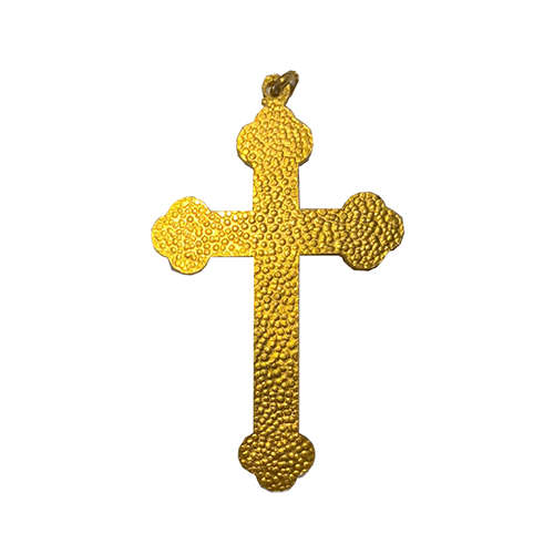 Budded Crucifix Medium White and Gold