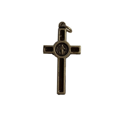 Saint Benedict Crucifix Small Brown and Silver
