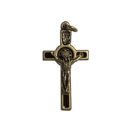 Saint Benedict Crucifix Small Brown and Silver