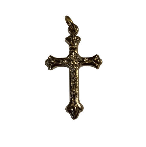 Small Metal Budded Crucifix
