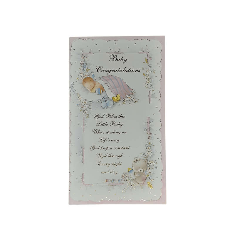 Girl Baby Congratulations Card