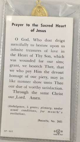 Catholic Sacred Heart of Jesus Holy Card - 5.30g