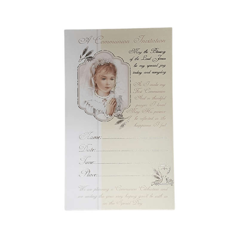 First Holy Communion Girl's Invitation Cards