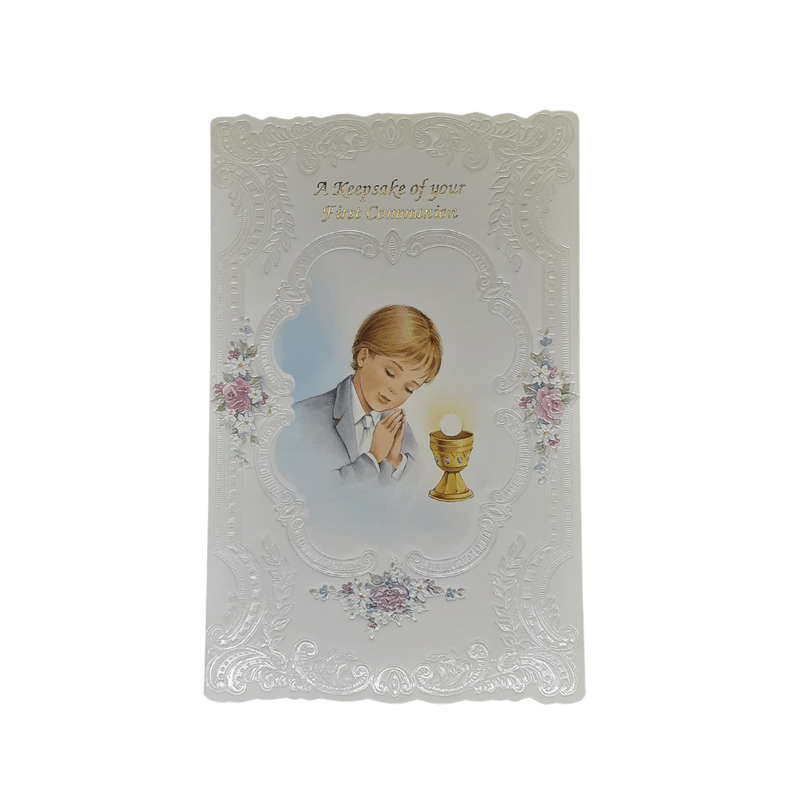 Boy's Large First Holy Communion Keepsake Card
